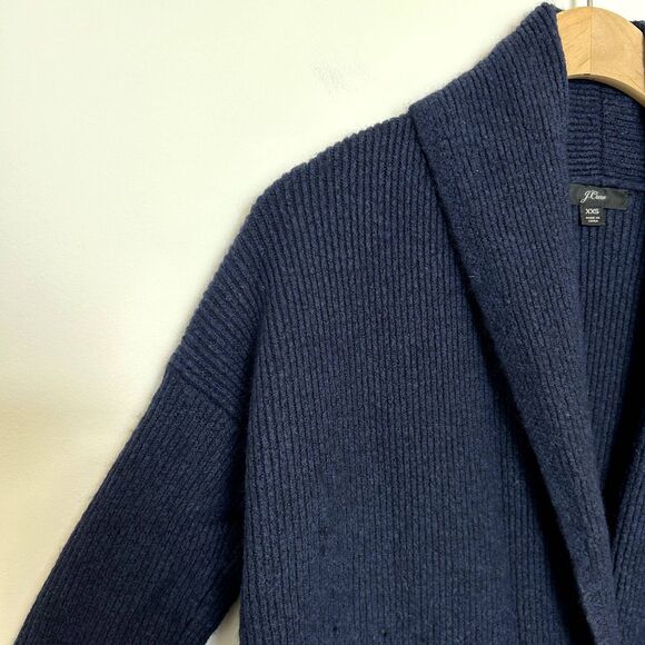 J.crew Long Sleeve Double Breasted Cardigan Jacket Navy XXS Wool Alpaca - Picture 5 of 16